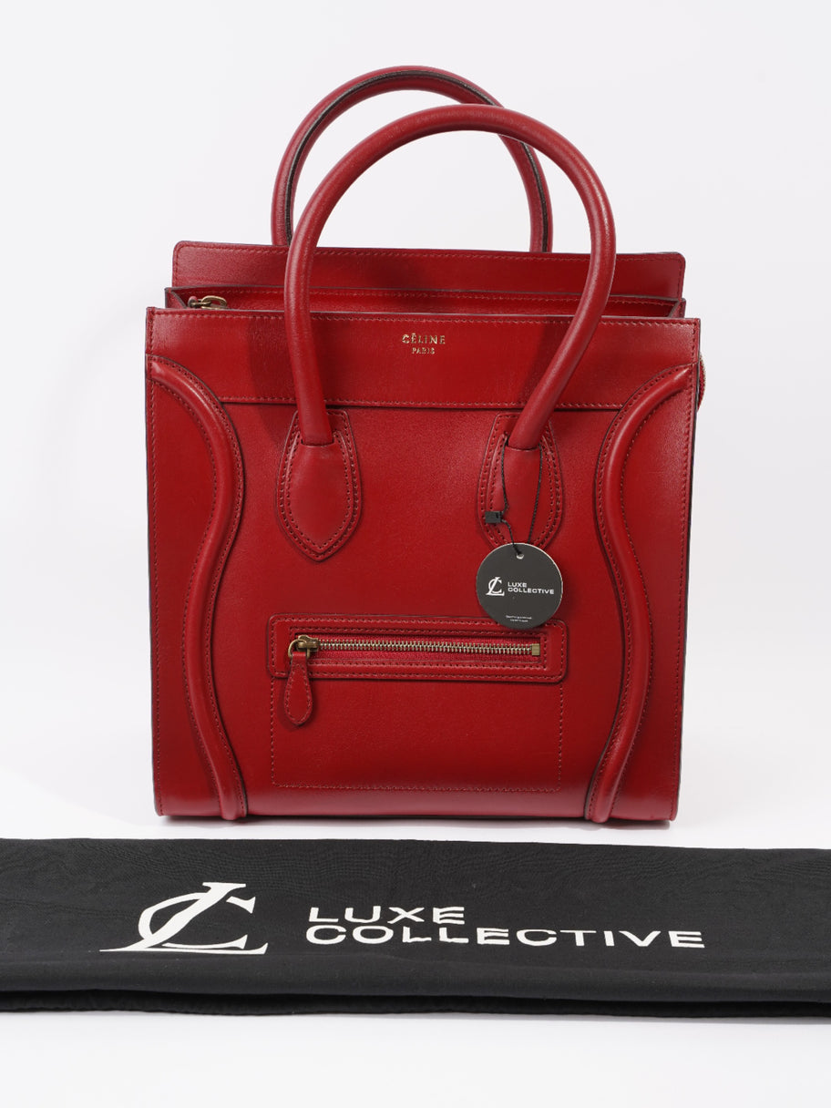 Celine Phantom Luggage Tote Red Leather Medium Image 9