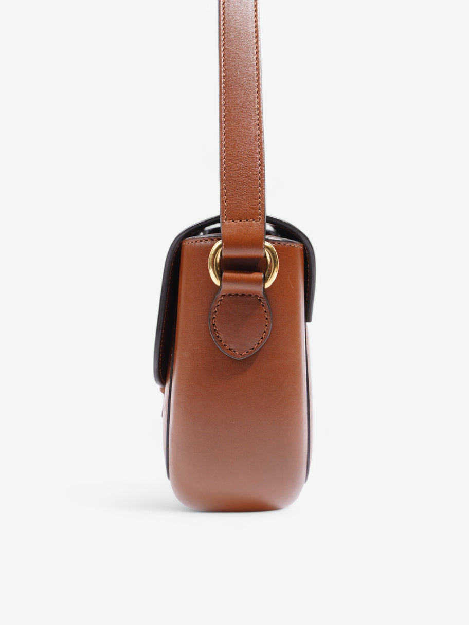 Gucci Buckle Shoulder Bag Brown Leather Image 3