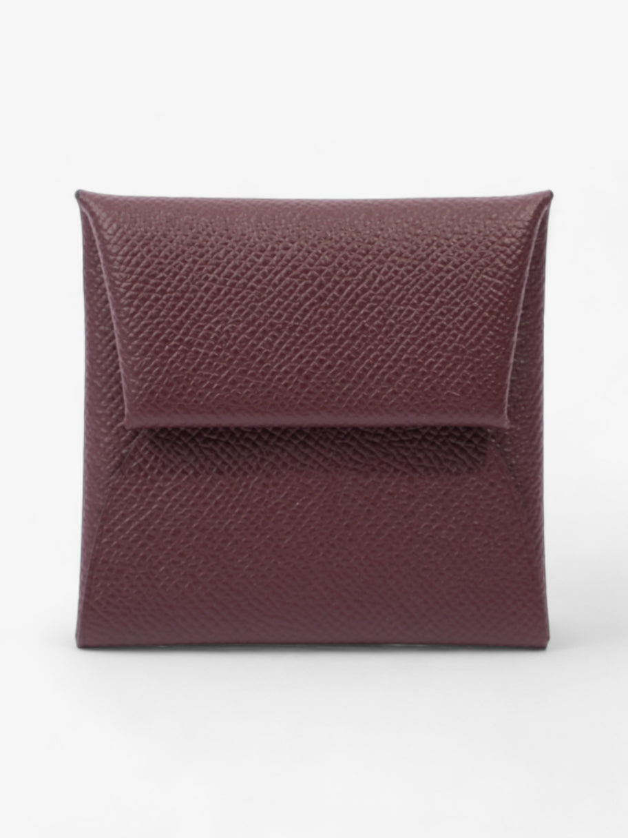 Hermes Bastia Change Purse Burgundy Calfskin Leather Image 4