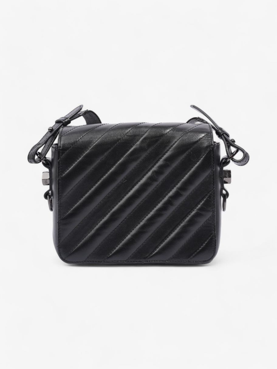 Off White Binder Clip Bag Black Leather Image 4