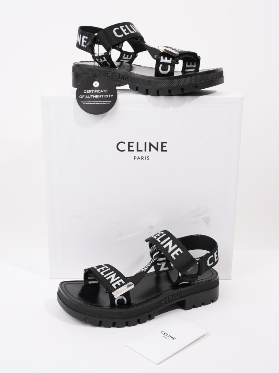 Celine Strappy Sandal Black / White Canvas EU 36 UK 3 Image 10