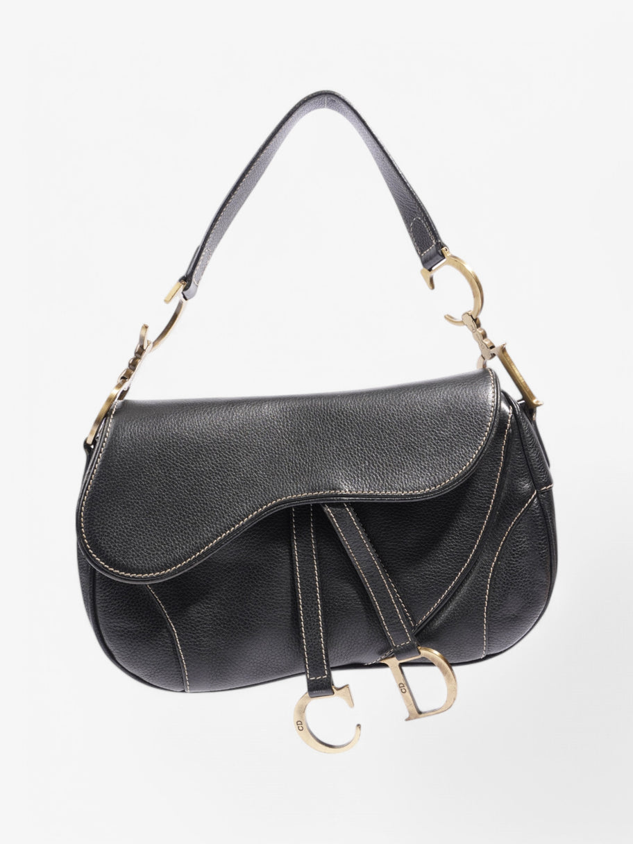 Christian Dior Double Saddle Bag Black Leather Image 1