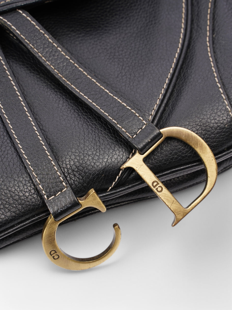 Christian Dior Double Saddle Bag Black Leather Image 7