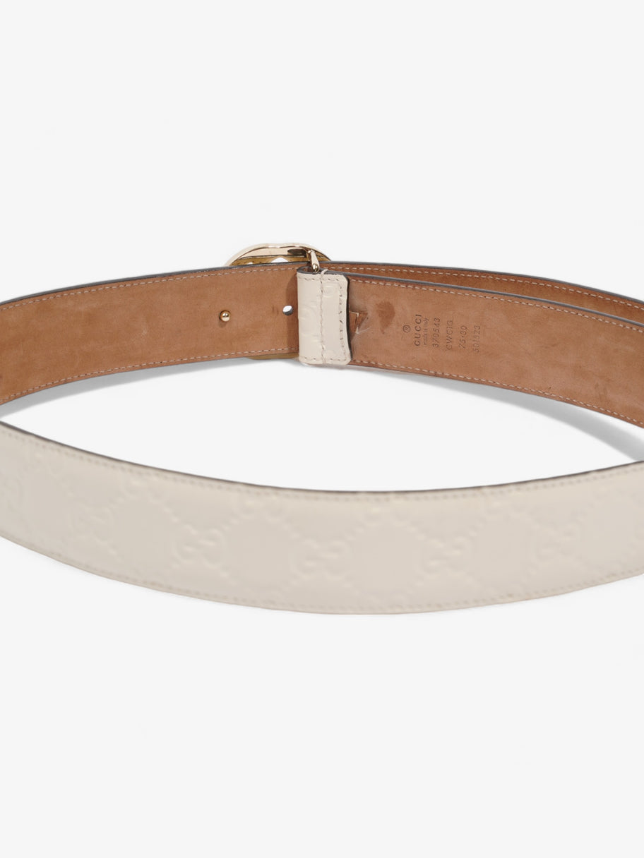 Gucci Interlocking G Belt White Leather 75cm 30