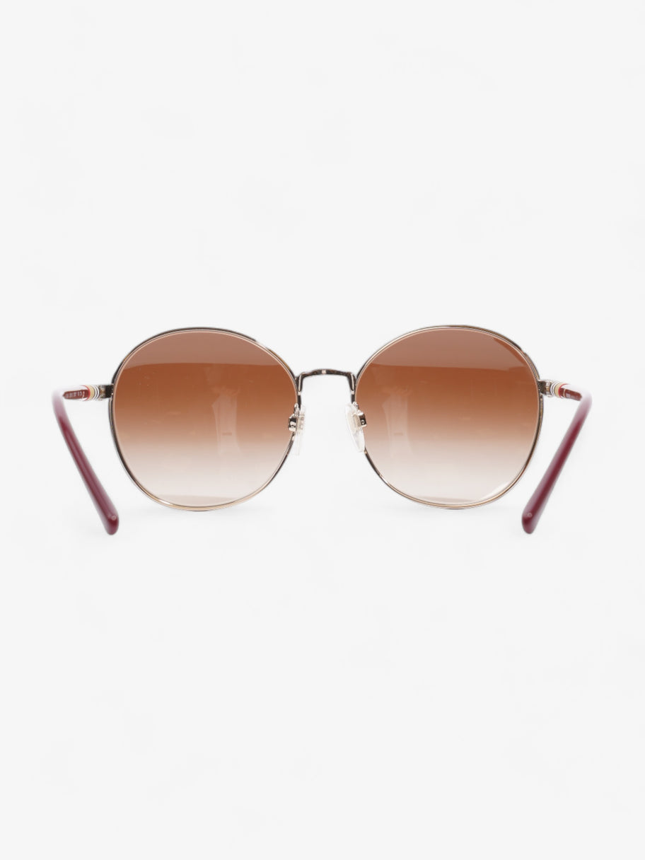 Round Eye Sunglasses Light Gold / Maroon Acetate 140 Image 4