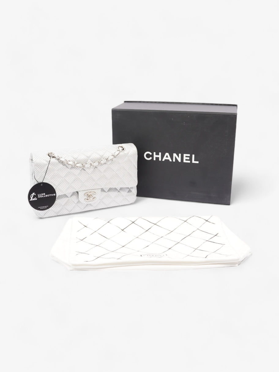 Chanel Classic Double Flap Silver Calfskin Leather Medium Image 8