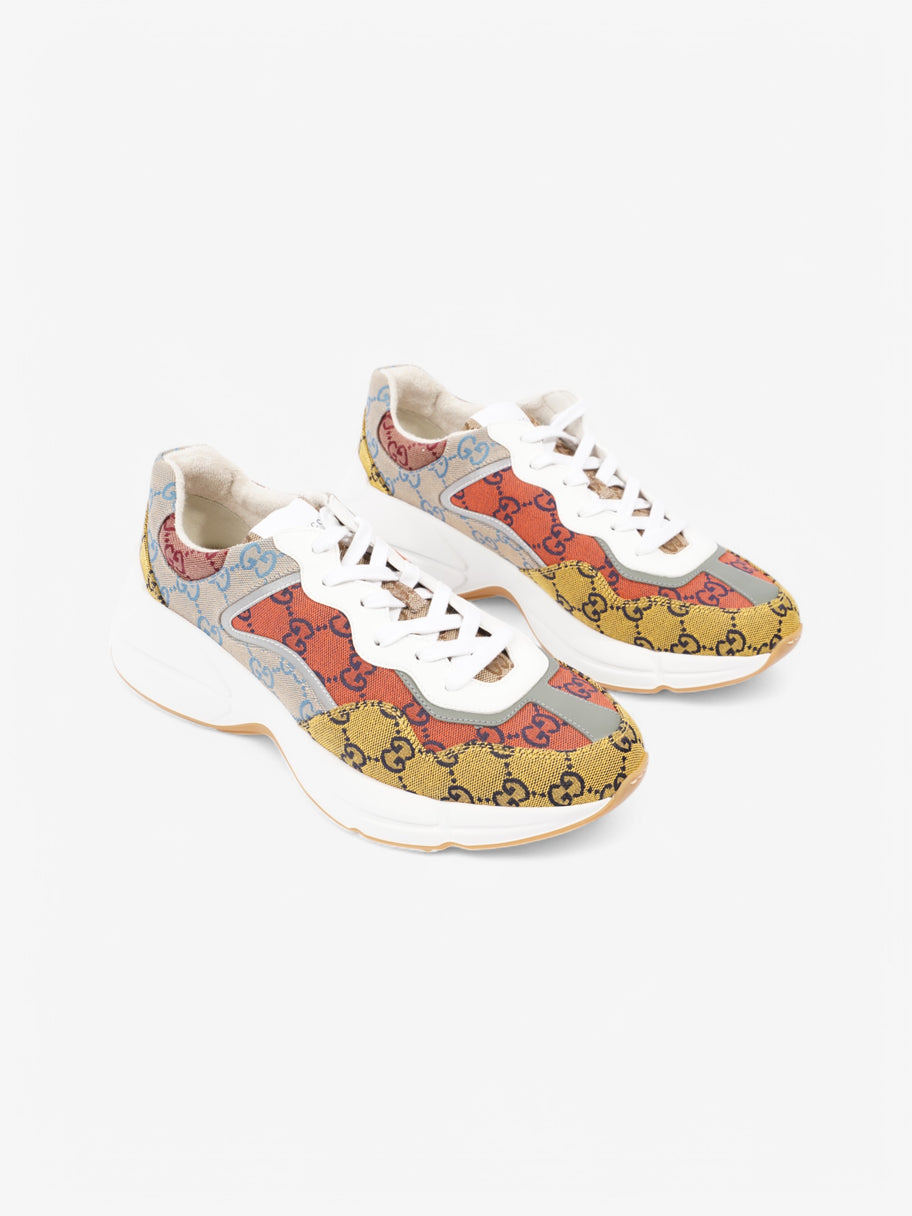 Gucci Rhyton Sneakers Orange / Yellow / White Canvas EU 42 UK 8 Image 2