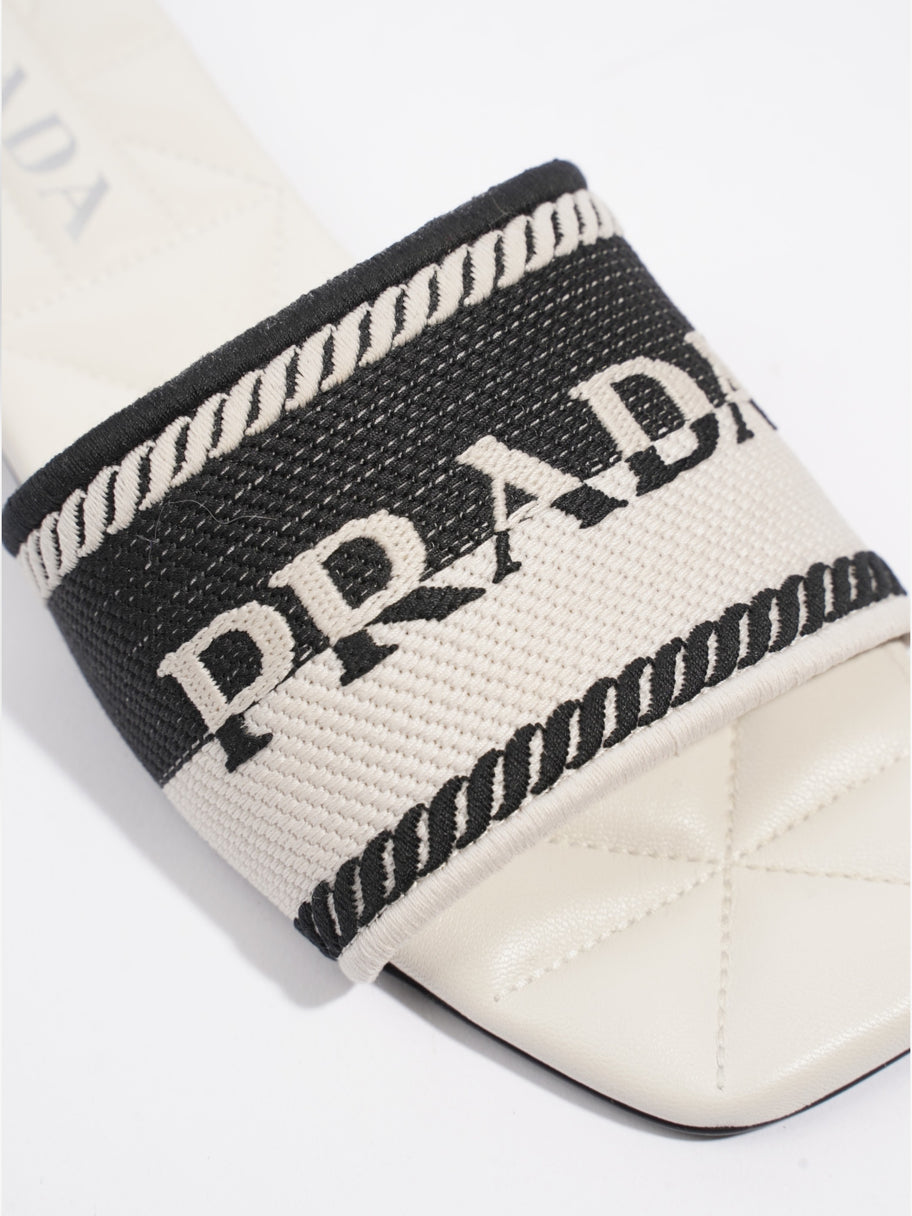 Prada Logo Two-Colour Slider White / Black Fabric EU 36 UK 3 Image 9