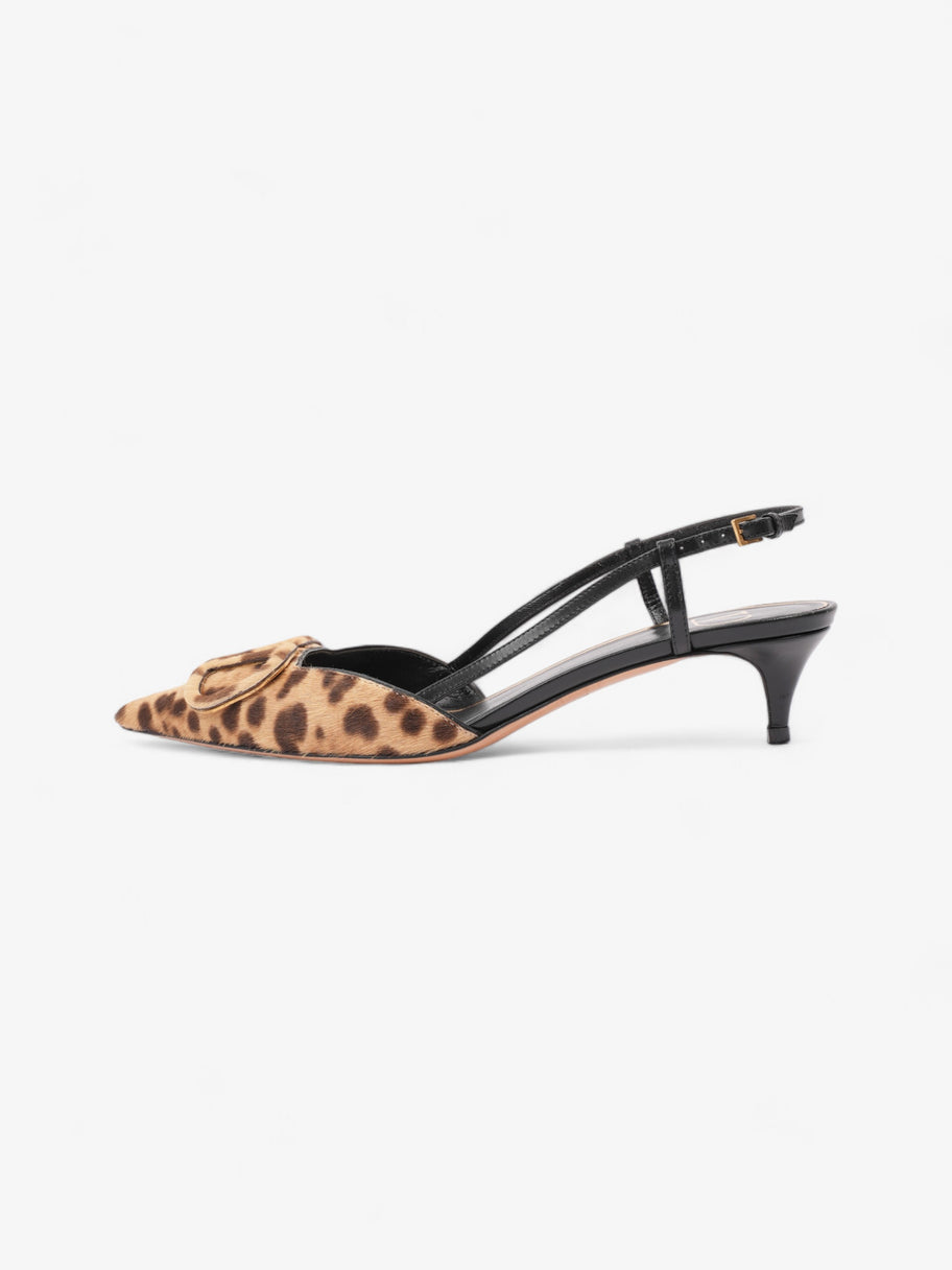 Valentino VLogo Slingback 45mm Leopard Print / Black Calf Hair EU 37 UK 4 Image 5