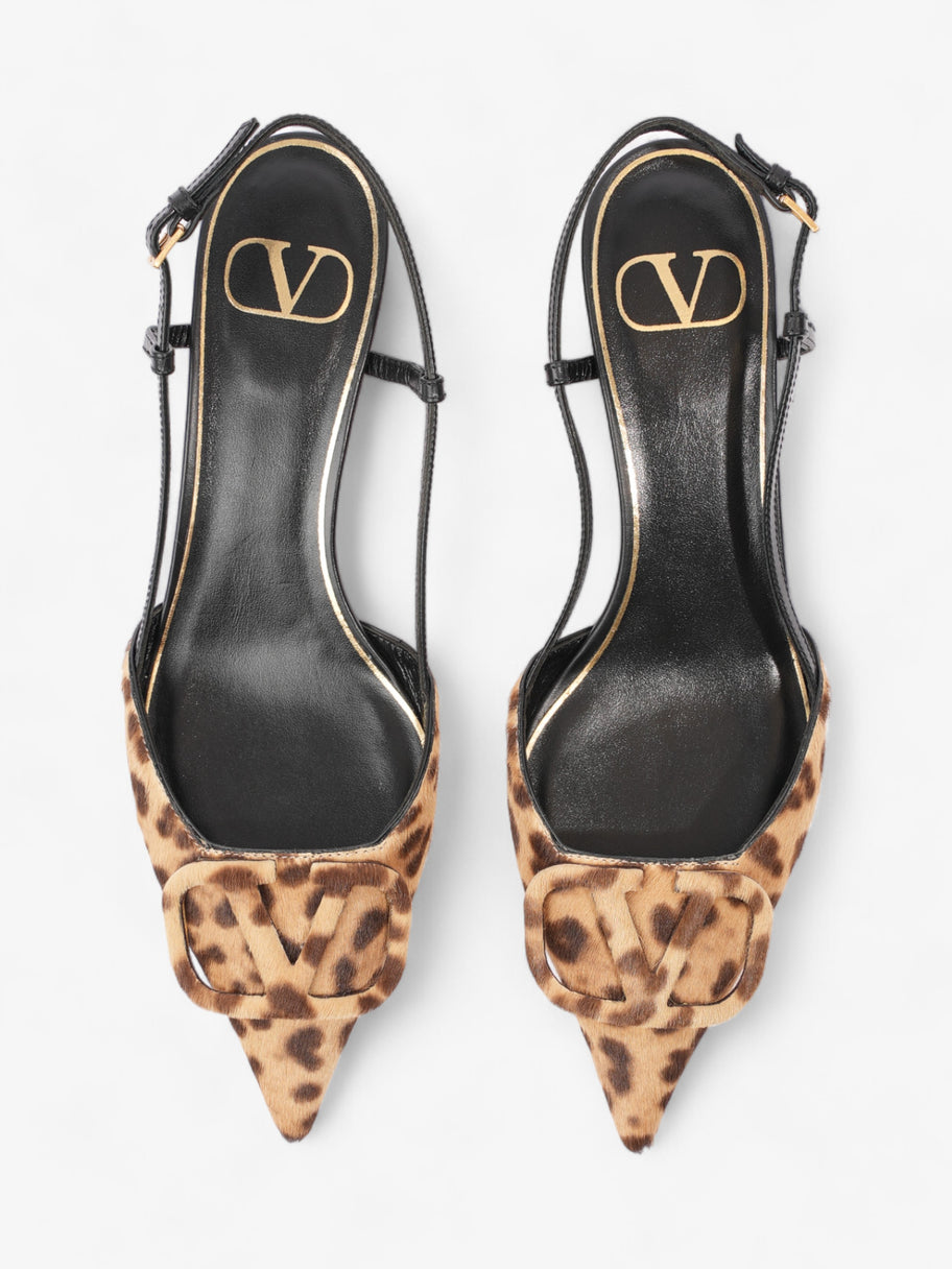 Valentino VLogo Slingback 45mm Leopard Print / Black Calf Hair EU 37 UK 4 Image 8