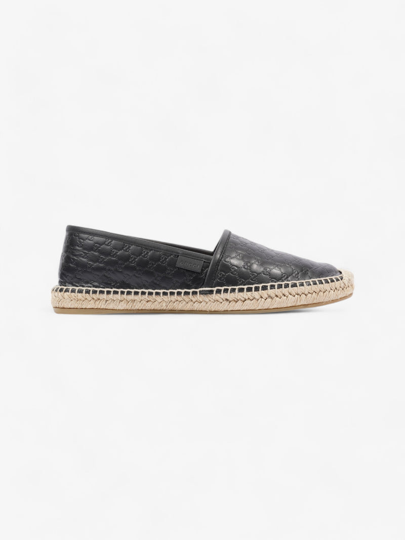  Gucci GG Espadrille Black Leather EU 39.5 UK 6.5