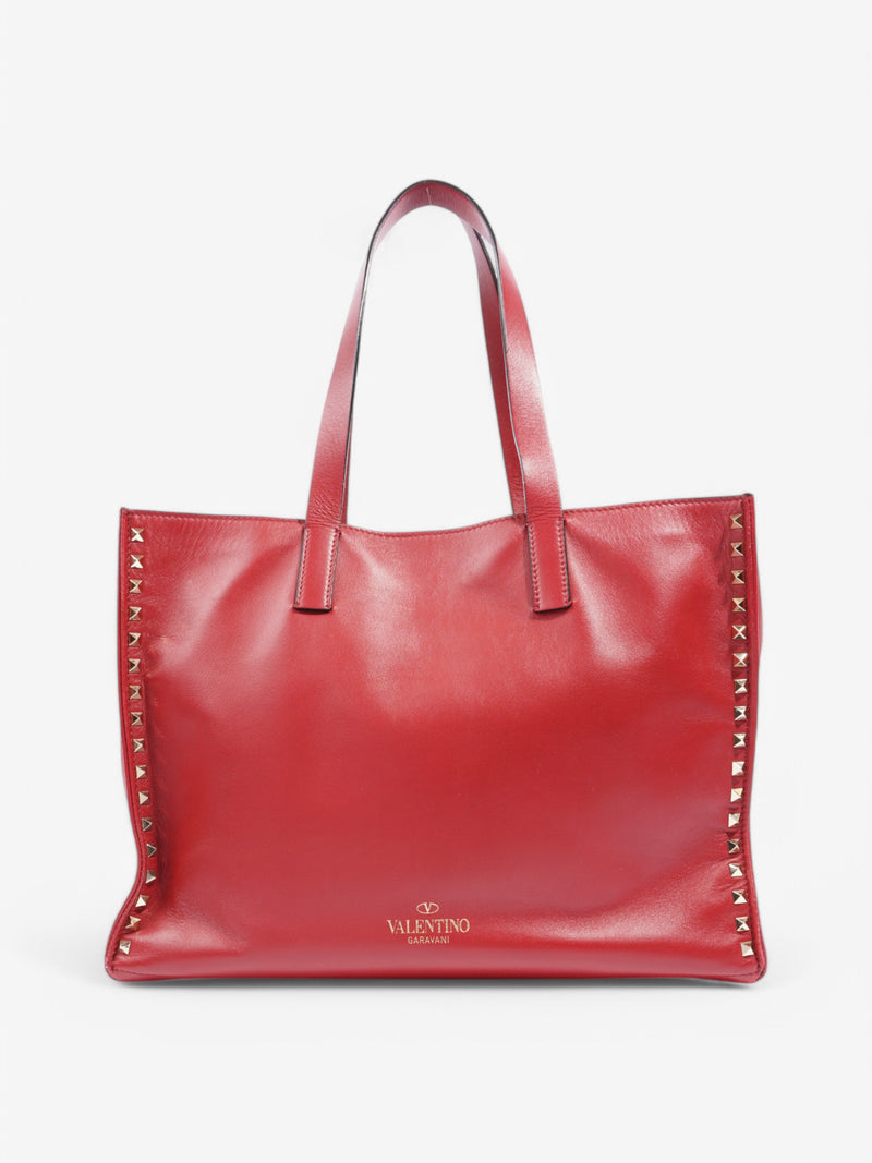  Valentino Rockstud Tote Red Nappa Leather Medium