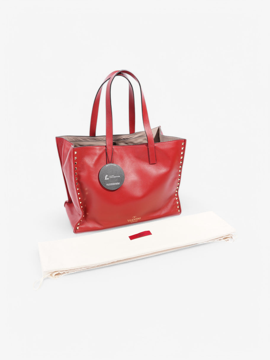 Valentino Rockstud Tote Red Nappa Leather Medium Image 10