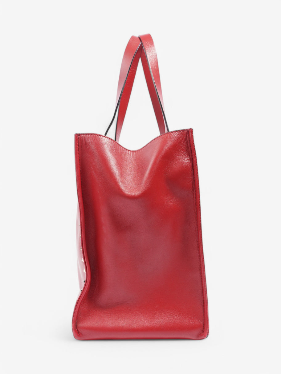 Valentino Rockstud Tote Red Nappa Leather Medium Image 3