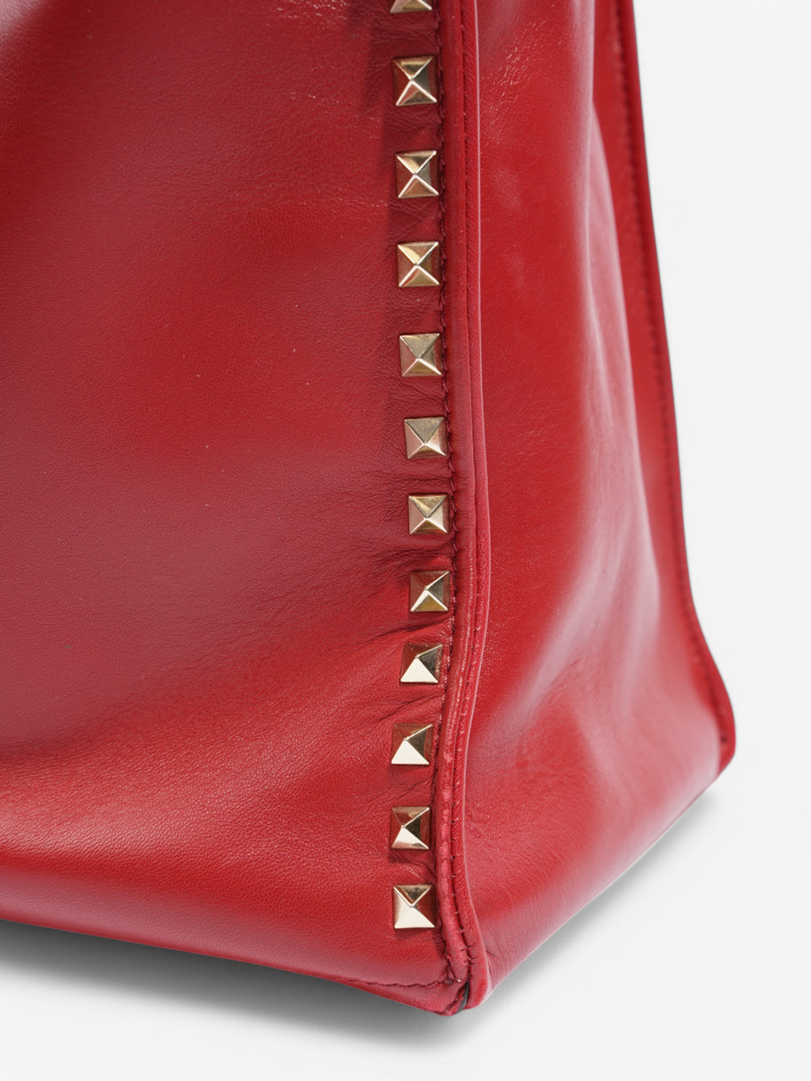 Valentino Rockstud Tote Red Nappa Leather Medium Image 7