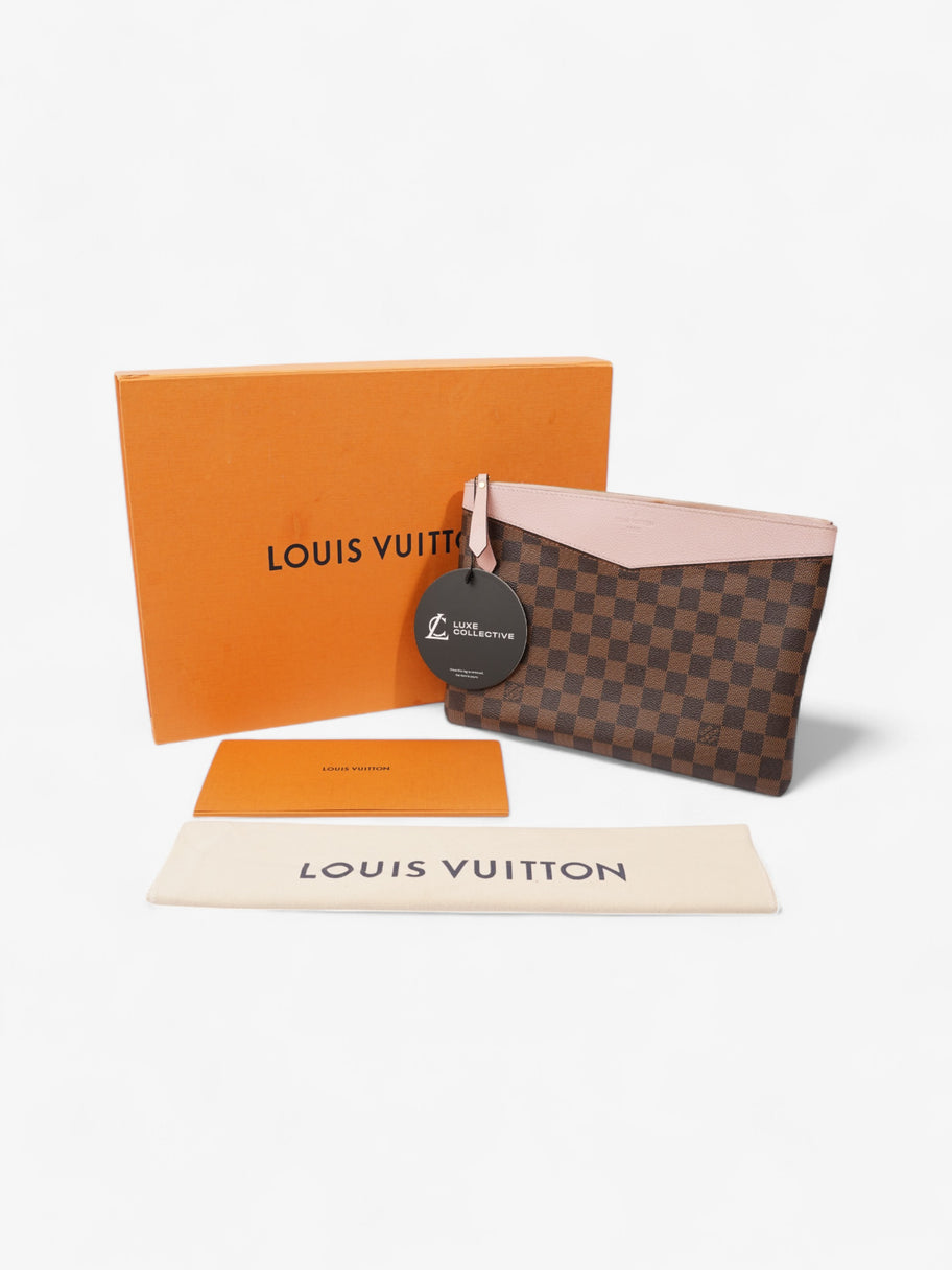 Louis Vuitton Daily Pouch Damier Ebene / Rose Ballerine Canvas Image 10