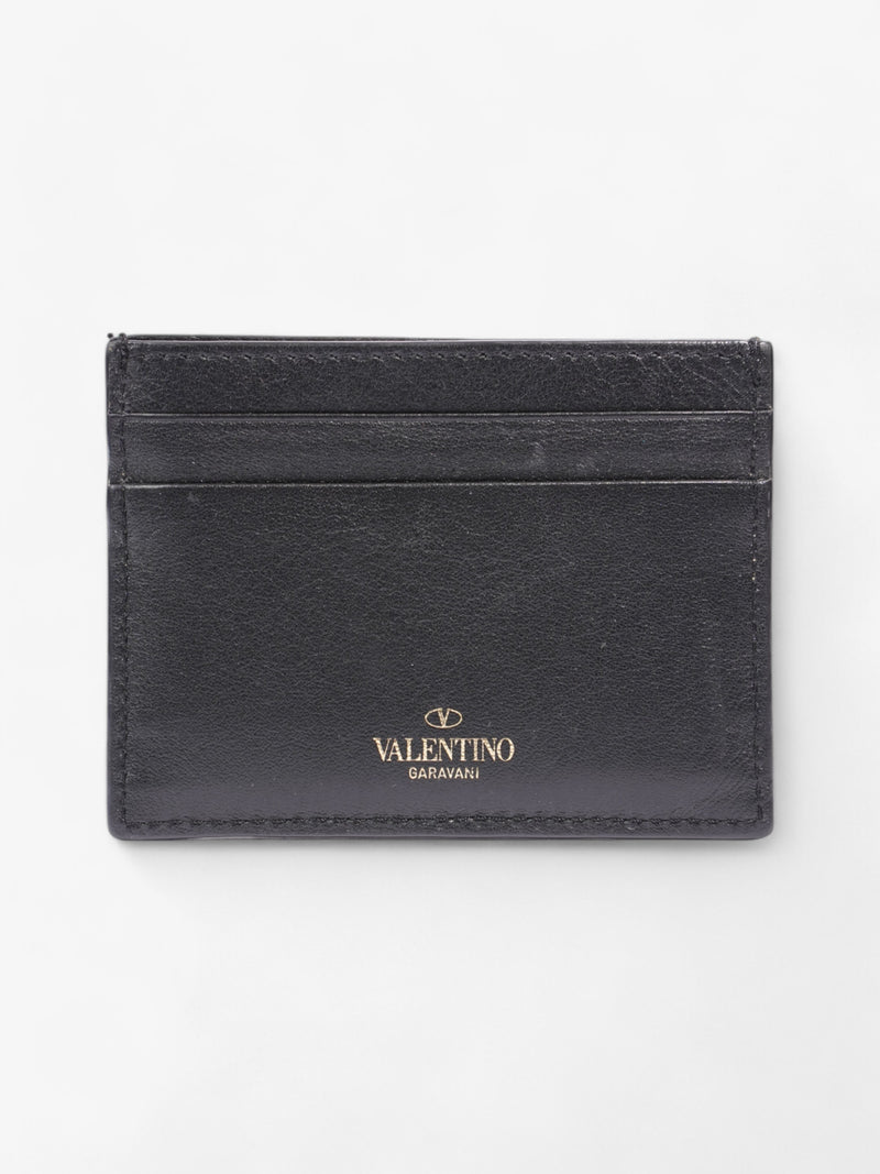  Valentino Rockstud Card Holder Black Leather