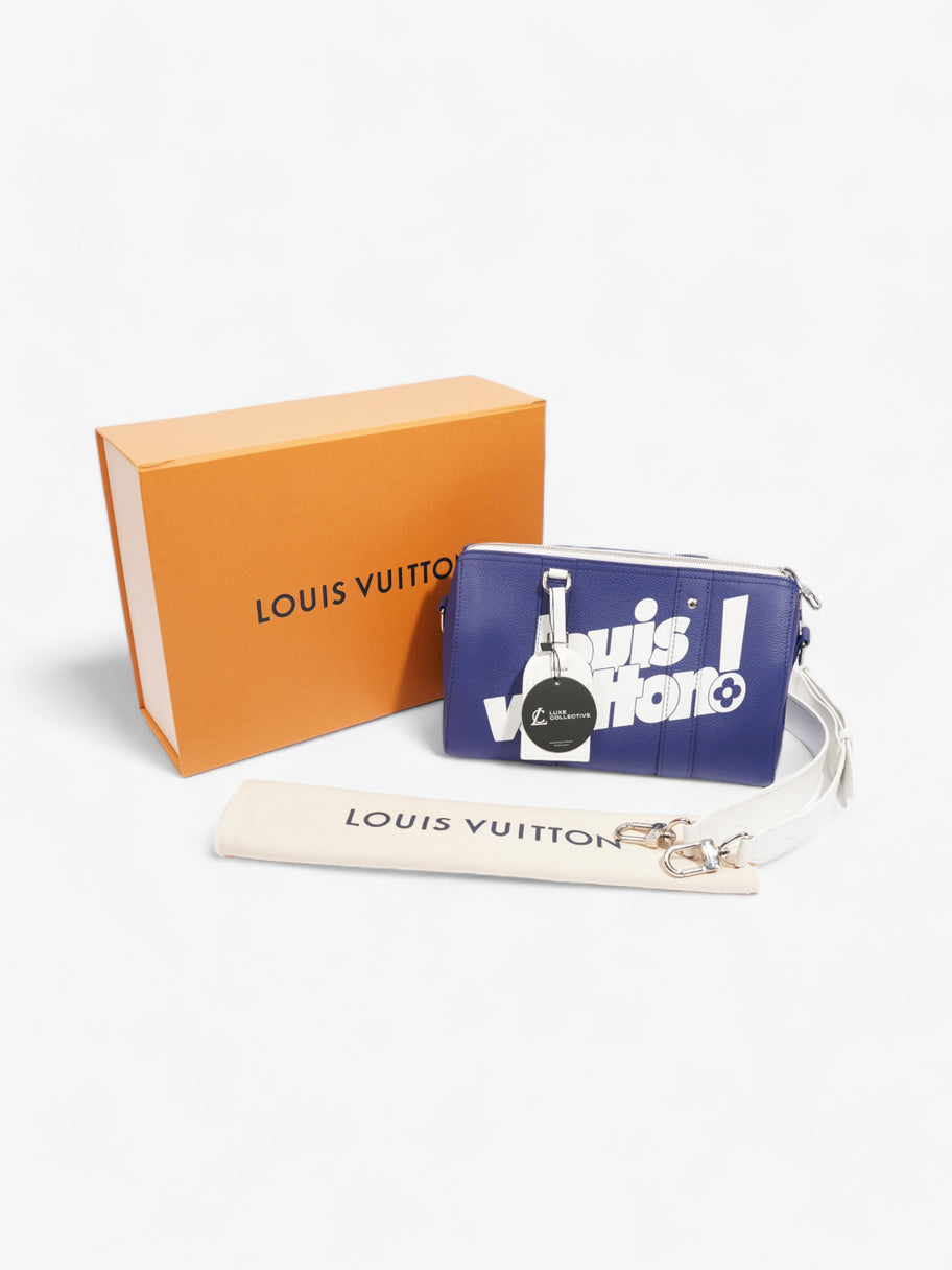 Louis Vuitton City Keepall Blue / White Leather Image 9