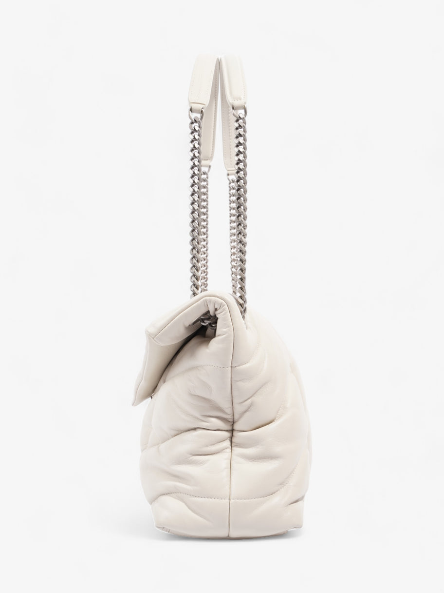 Saint Laurent Lou Lou Puffer White Nappa Leather Medium Image 3