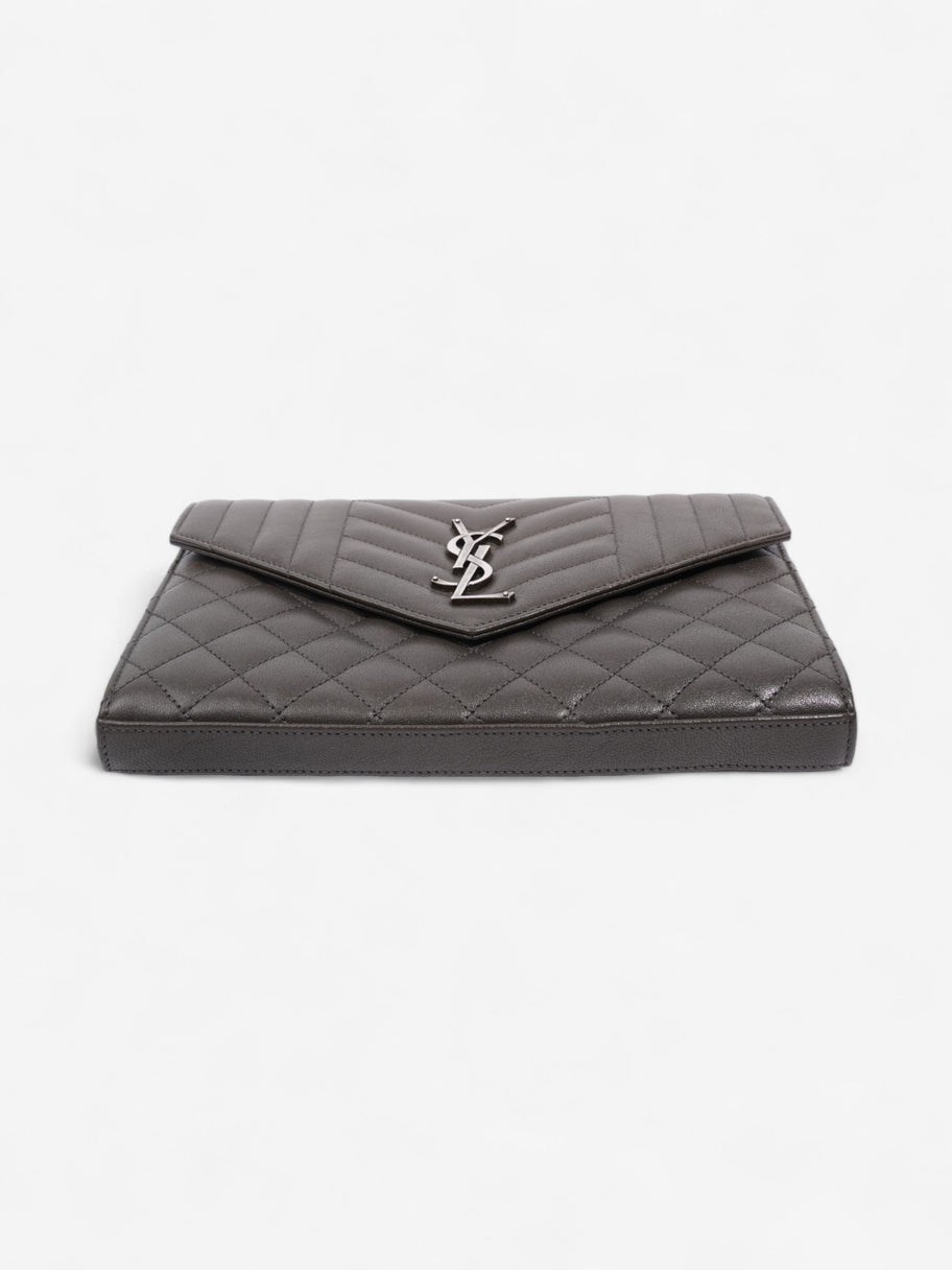 Saint Laurent Envelope Wallet On Chain Grey Leather Image 6