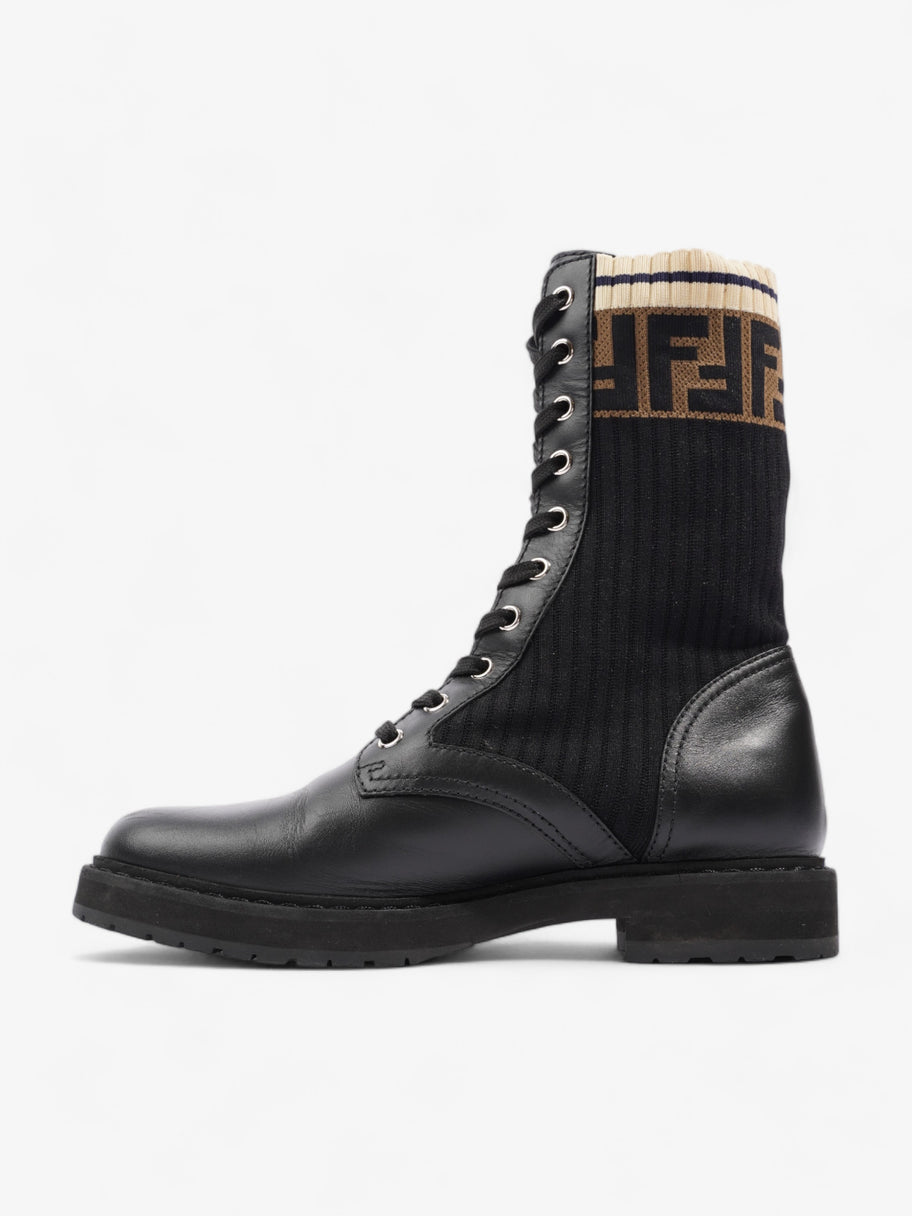 Fendi Rockoko Boots Black / Beige Leather EU 37.5 UK 4.5 Image 3