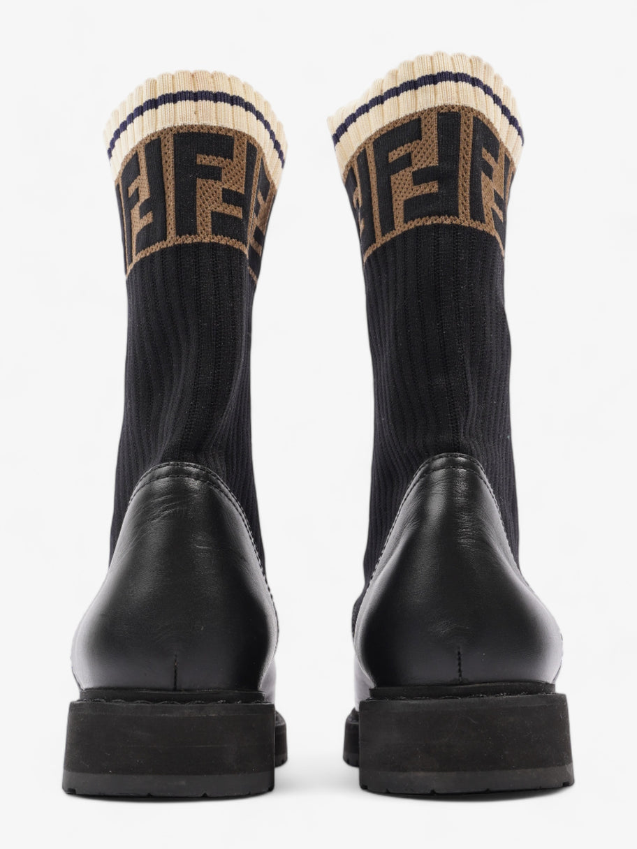 Fendi Rockoko Boots Black / Beige Leather EU 37.5 UK 4.5 Image 6