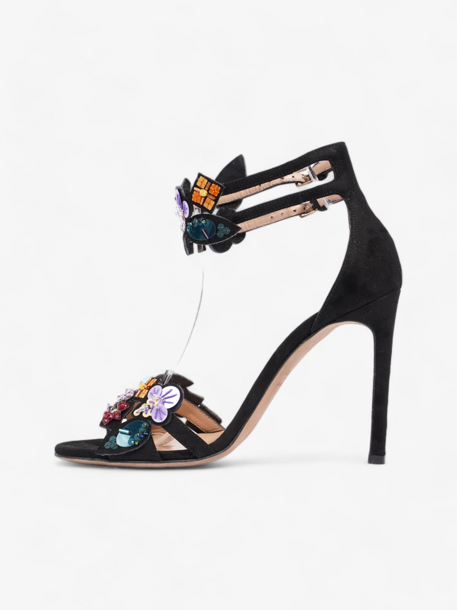 Valentino Embellished Sandals 100 Black / Multicolour  Suede EU 36 UK 3 Image 3