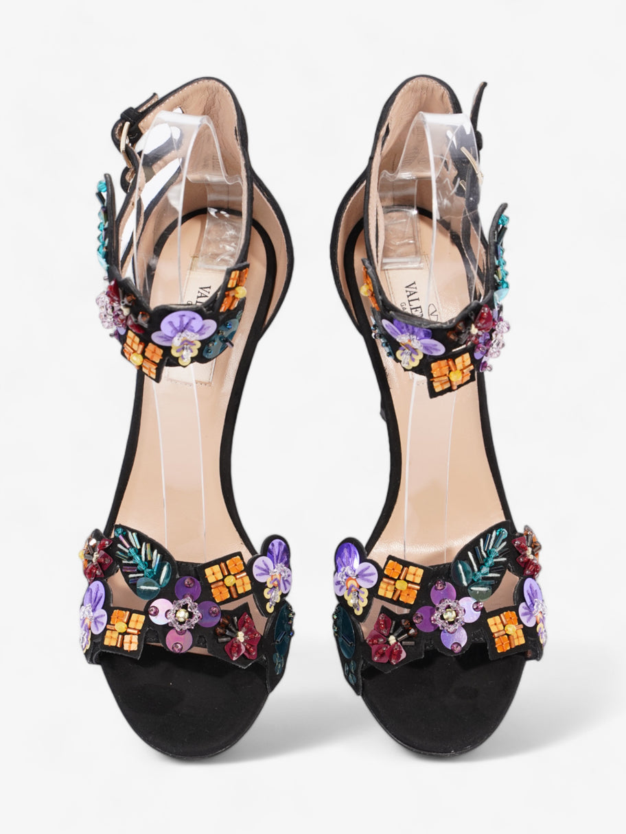 Valentino Embellished Sandals 100 Black / Multicolour  Suede EU 36 UK 3 Image 8