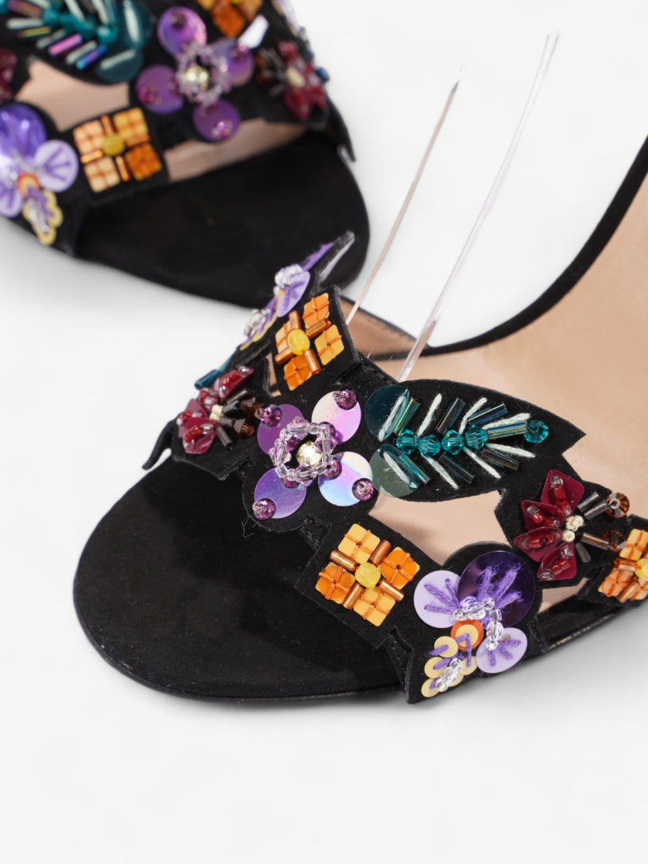 Valentino Embellished Sandals 100 Black / Multicolour  Suede EU 36 UK 3 Image 9