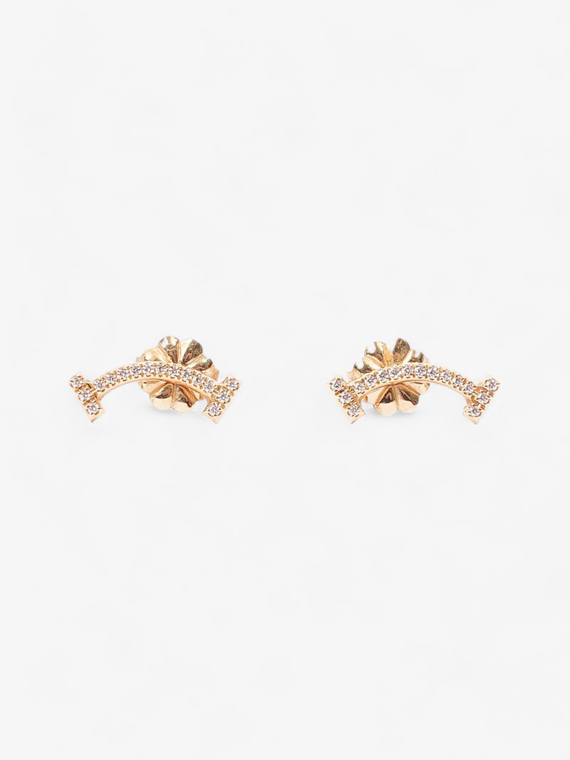  Tiffany and Co Smile Earrings with Diamonds Gold Gold Plated