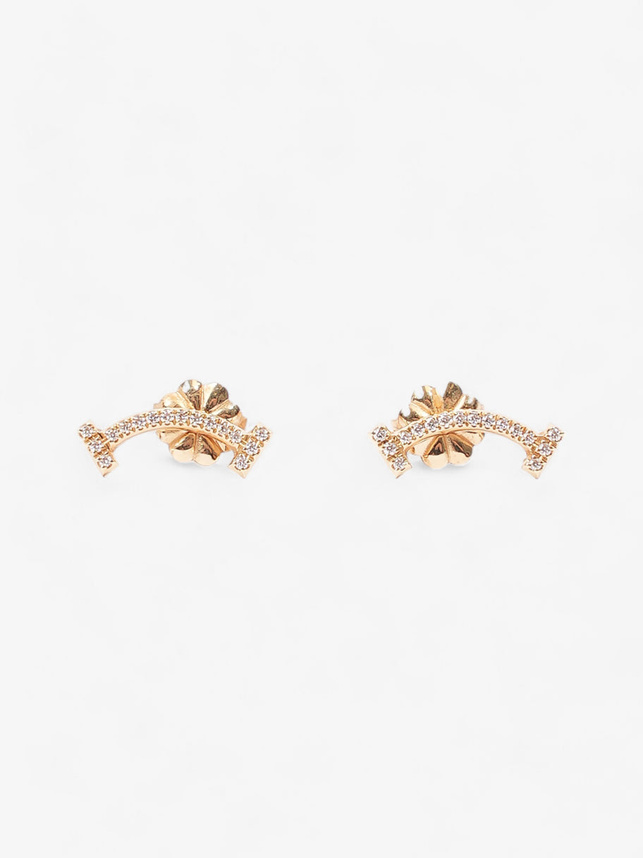 Tiffany and Co Smile Earrings with Diamonds Gold Gold Plated Image 1