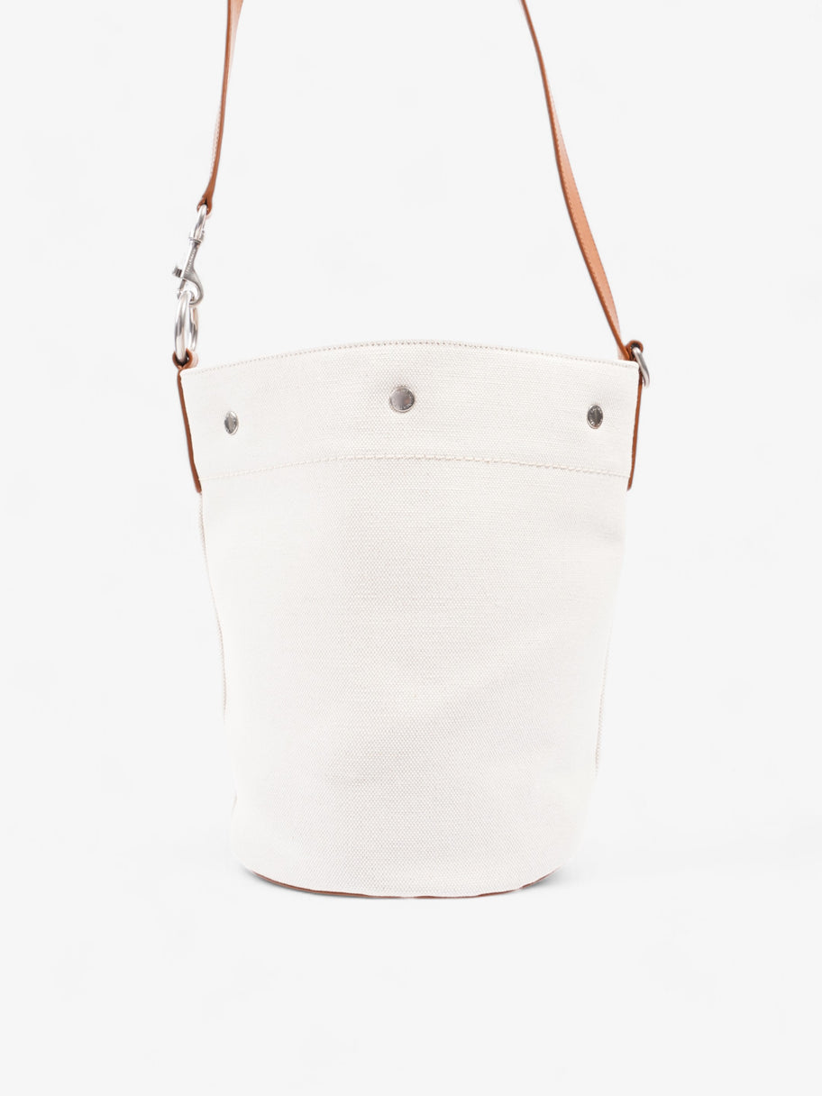 Saint Laurent Rive Gauche Tote White / Brown / Black Cotton Image 4