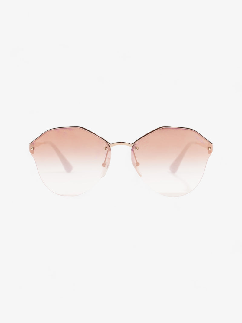  Prada Catwalk Sunglasses Rose Gold / Pale Blue Base Metal 140mm