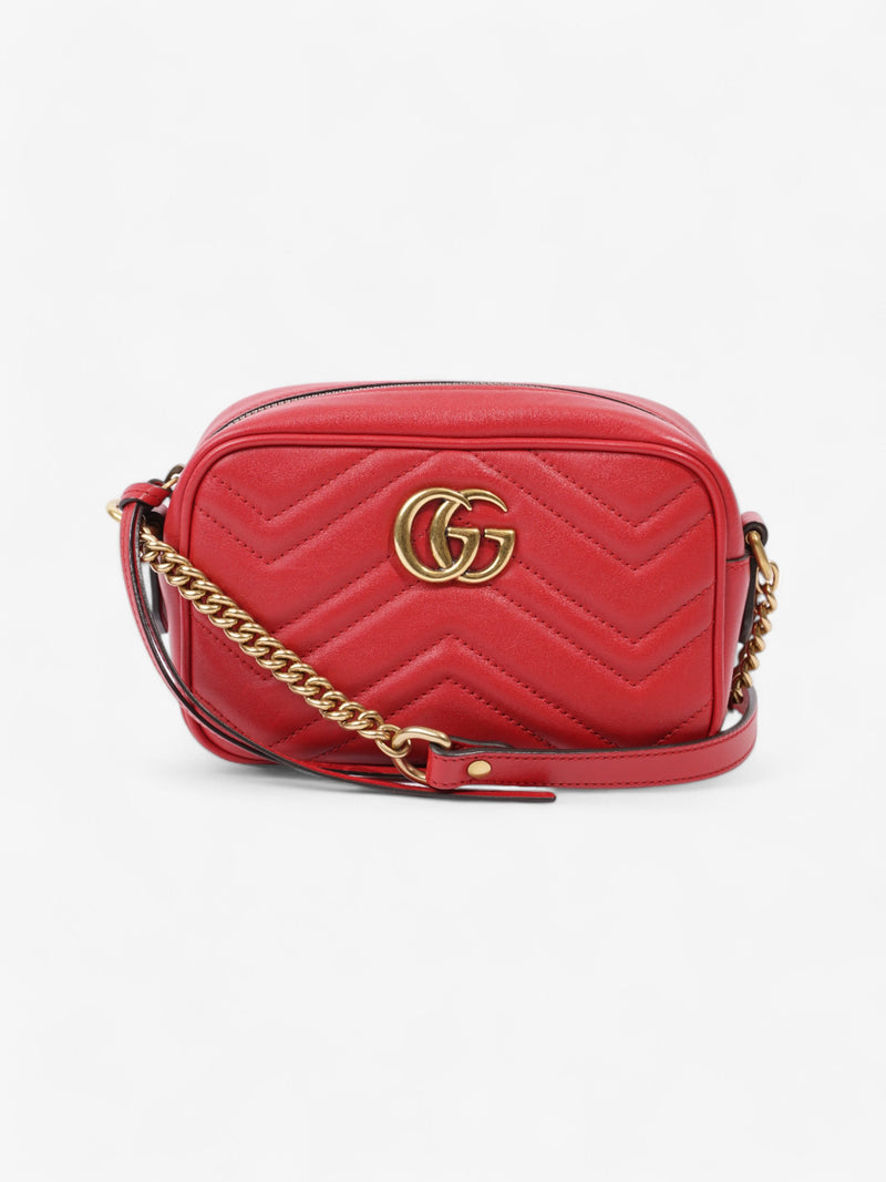  Gucci GG Marmont Red Matelasse Leather Mini