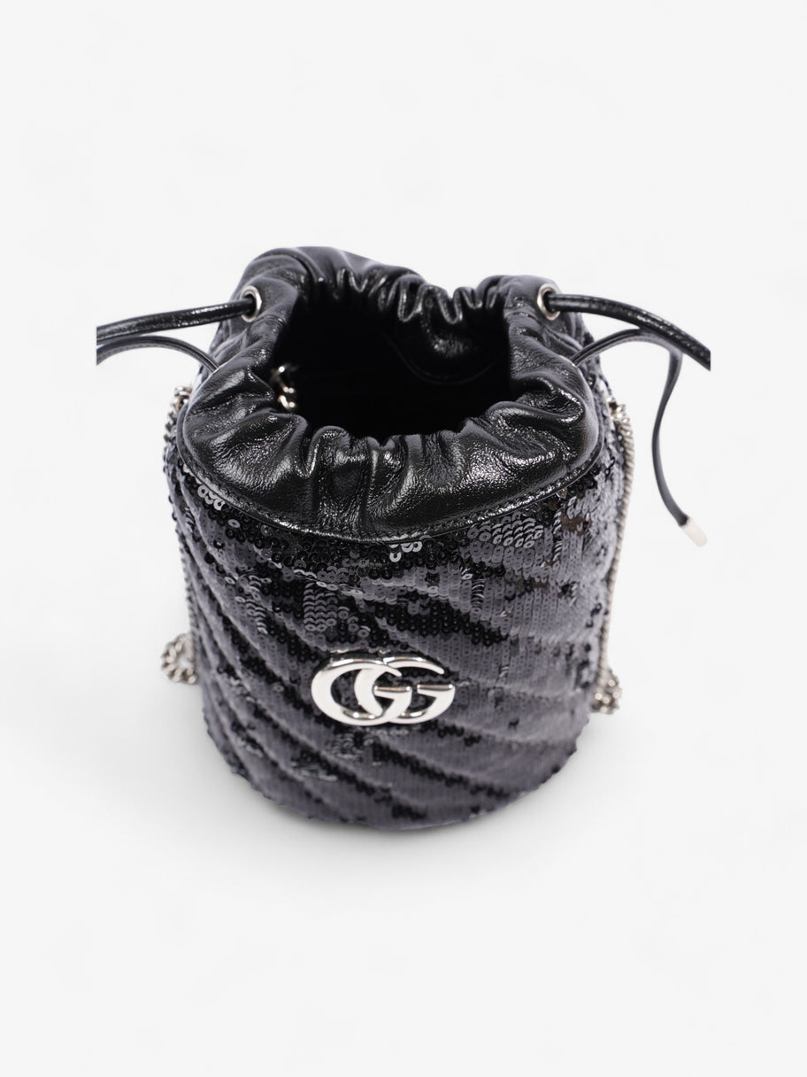 Gucci GG Marmont Bucket Bag Black Sequin Image 7