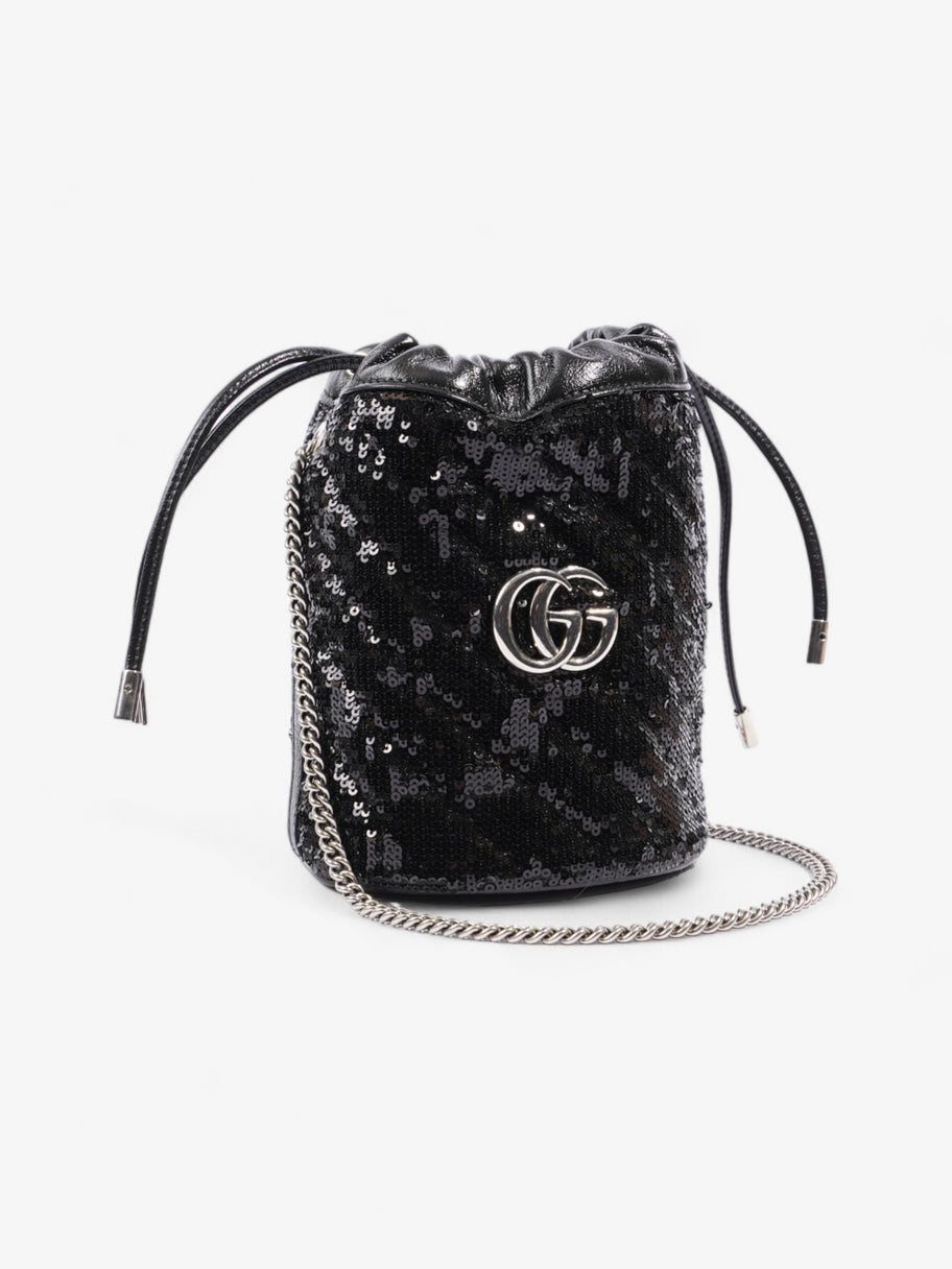 Gucci GG Marmont Bucket Bag Black Sequin Image 9