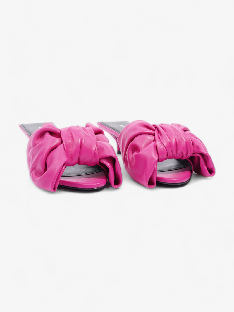  Balenciaga Square Bow Mules 4CM Magenta Nappa Leather EU 36.5 UK 4.5