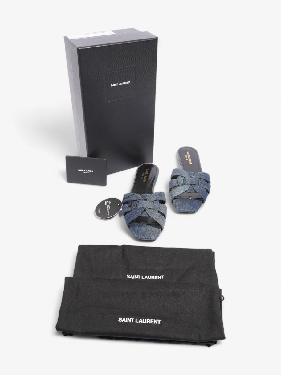 Saint Laurent Nu Pieds Denim Sandals  Blue  Denim EU 37.5 UK 4.5 Image 10