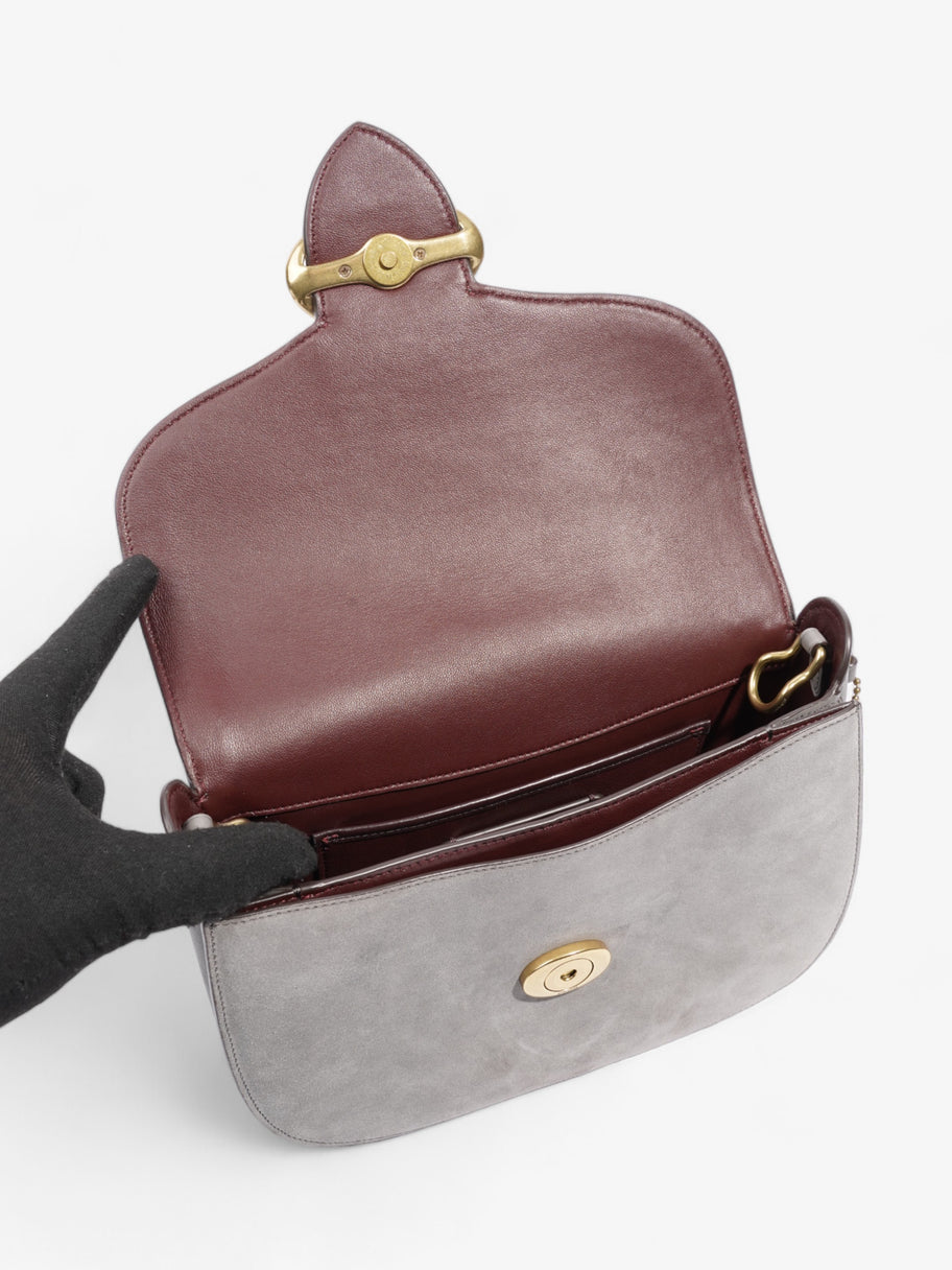 Coach Kat Saddle Grey Suede Image 7