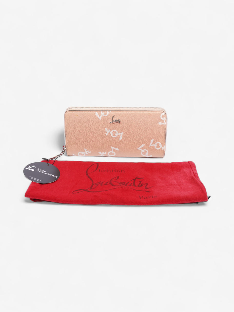 Christian Louboutin Love Zip Around Wallet Peach / White Leather Image 9