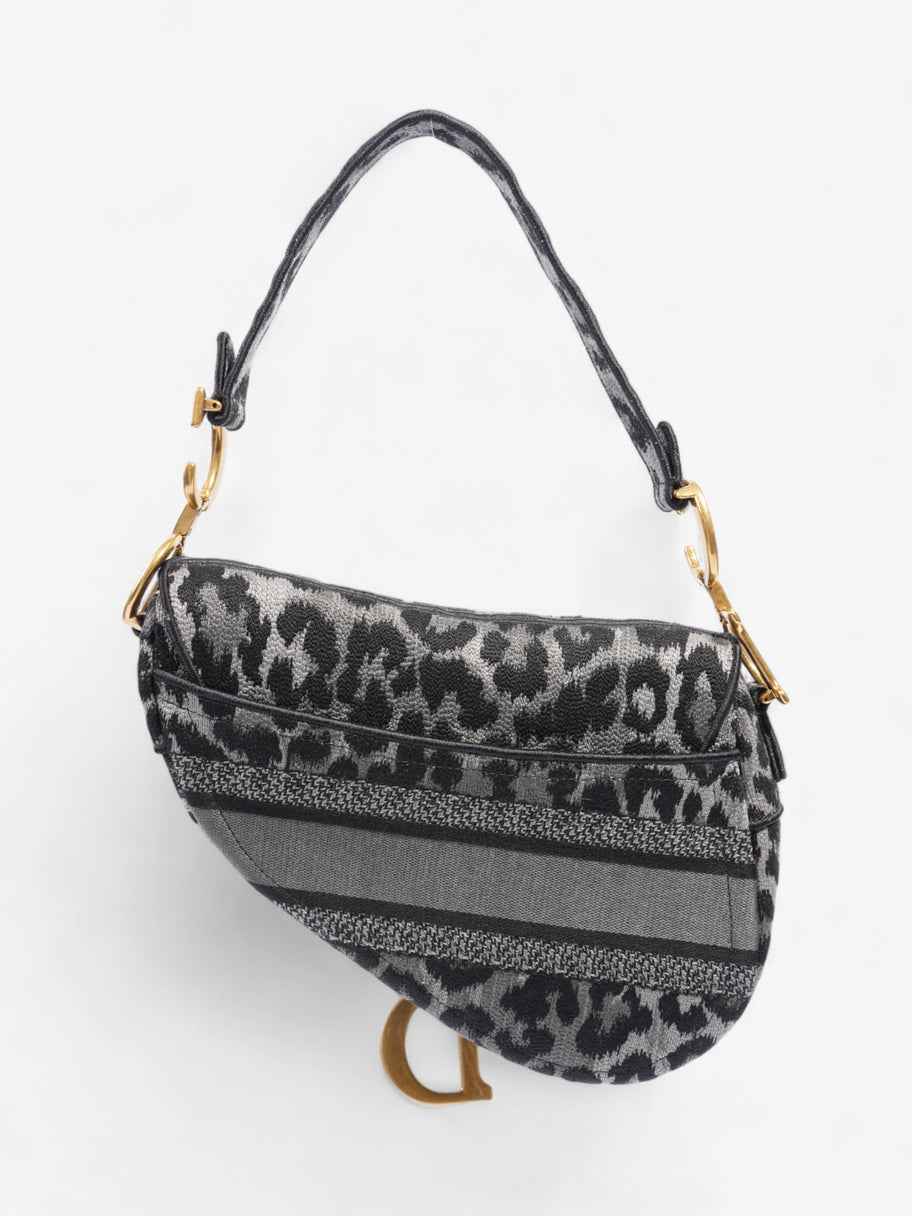 Christian Dior Saddle Bag Black / Grey Cotton Image 4