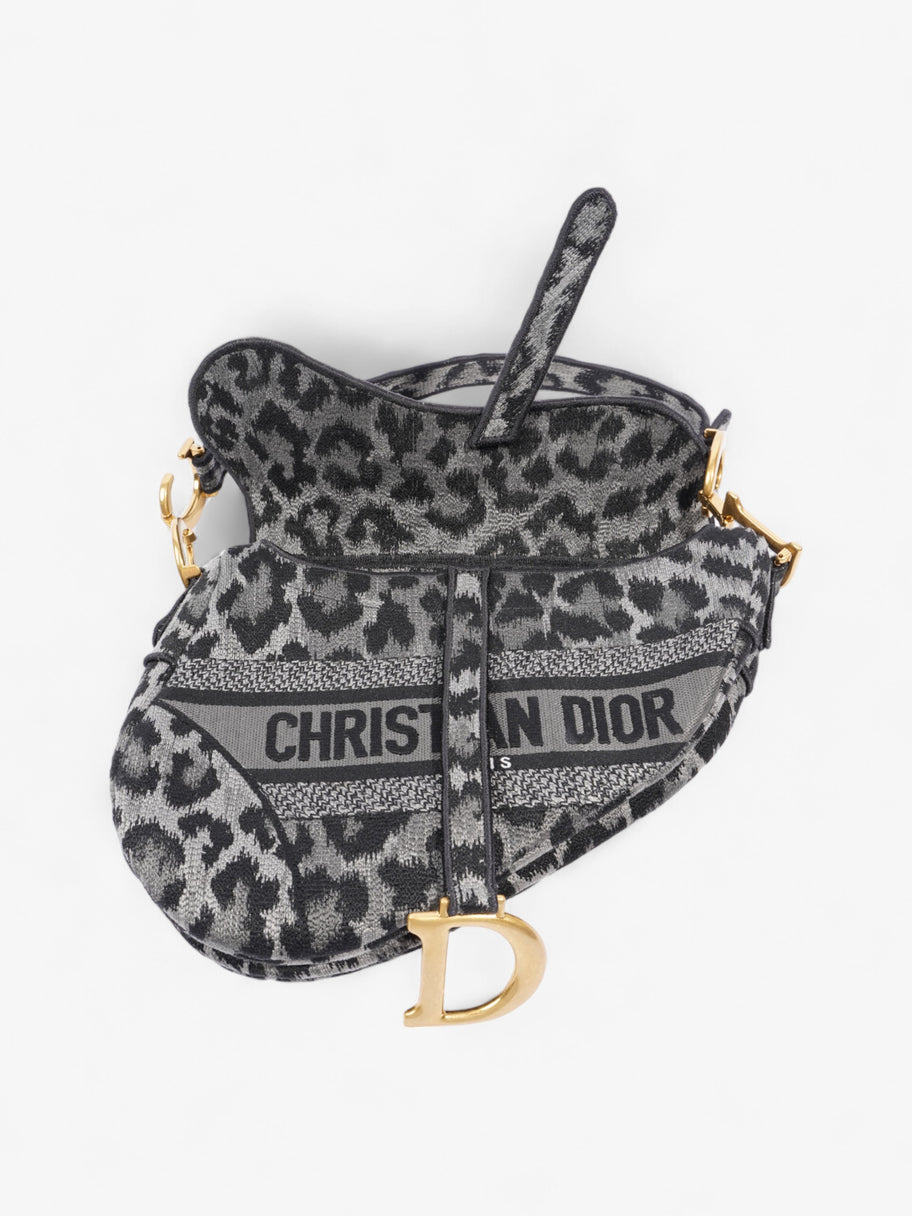 Christian Dior Saddle Bag Black / Grey Cotton Image 7