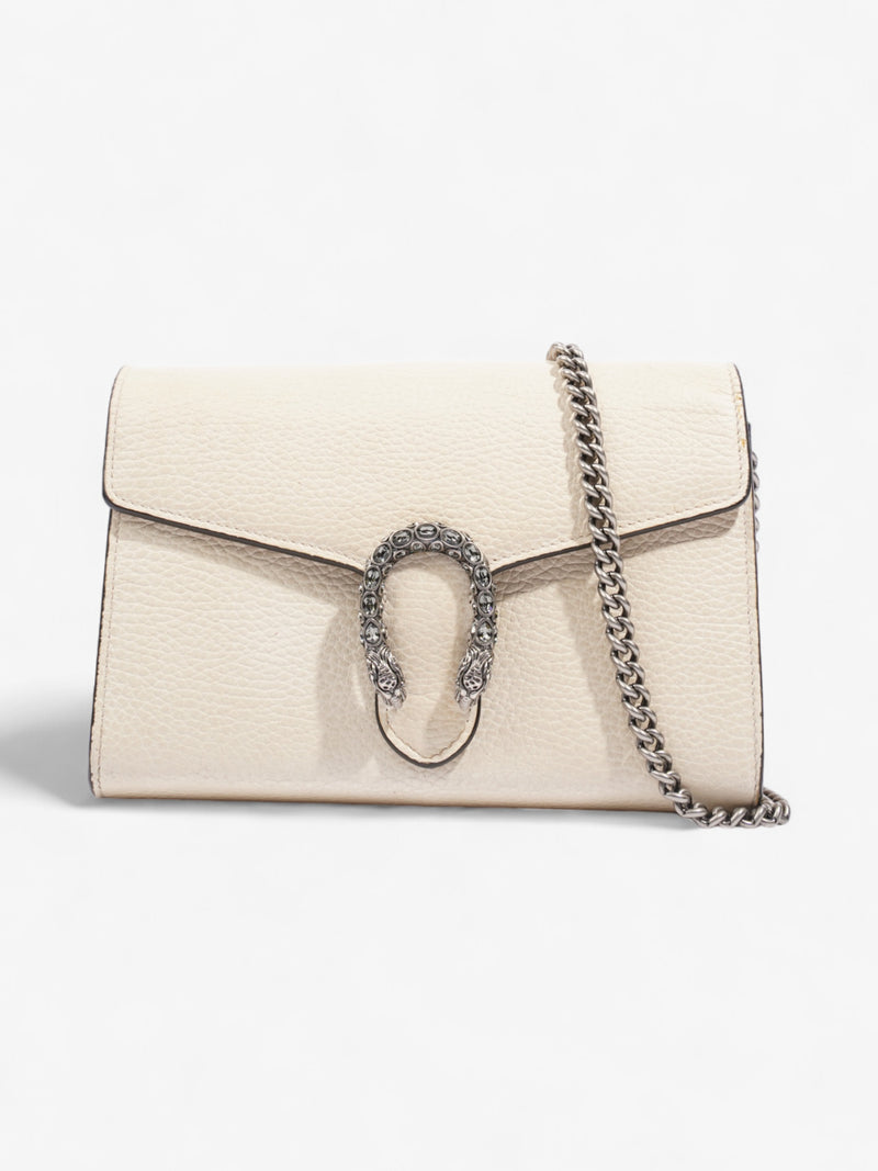  Gucci Dionysus Chain Wallet White Leather