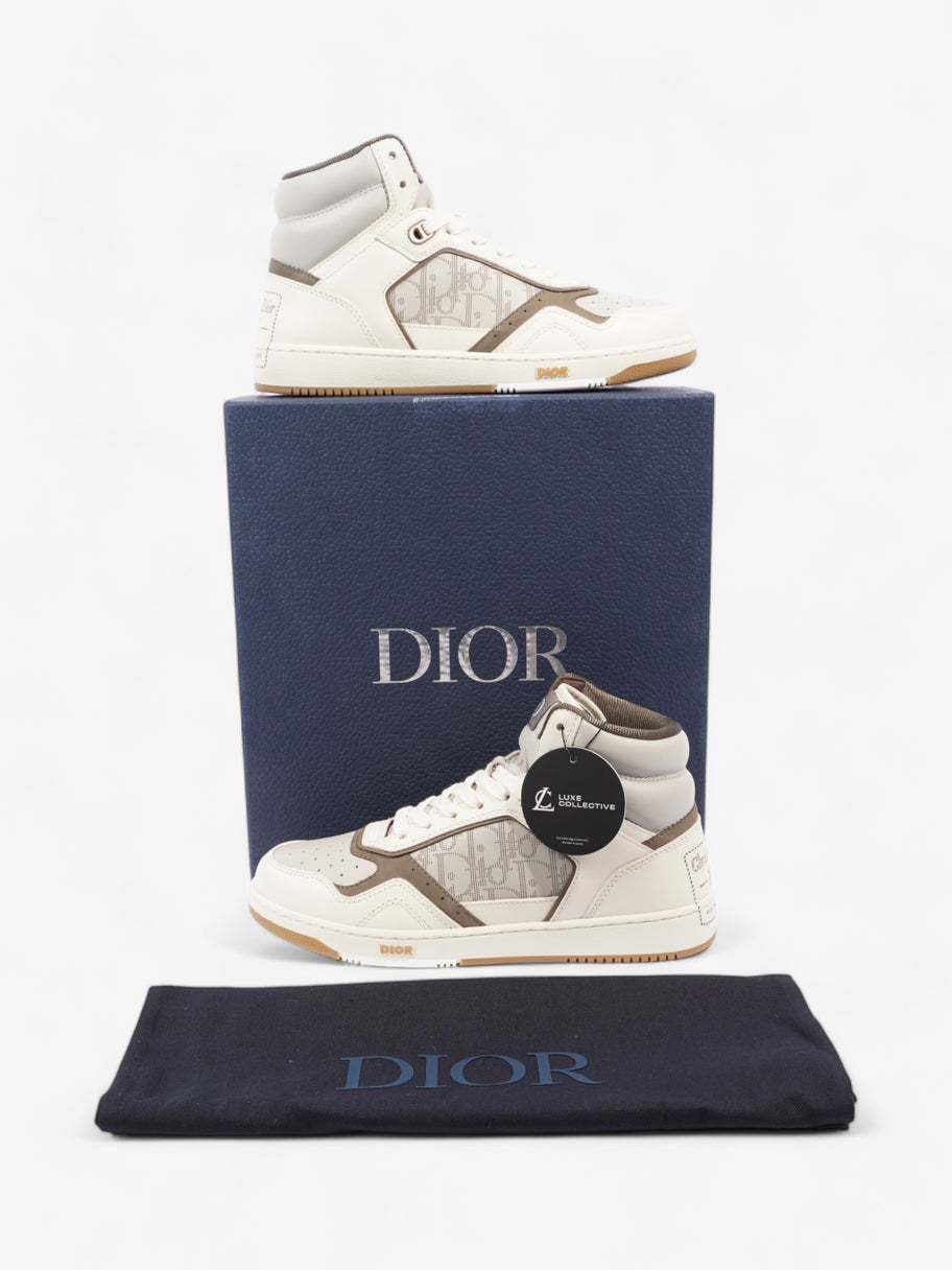 Christian Dior B27 High Top Sneakers  White / Grey / Brown Leather EU 40 UK 6 Image 10