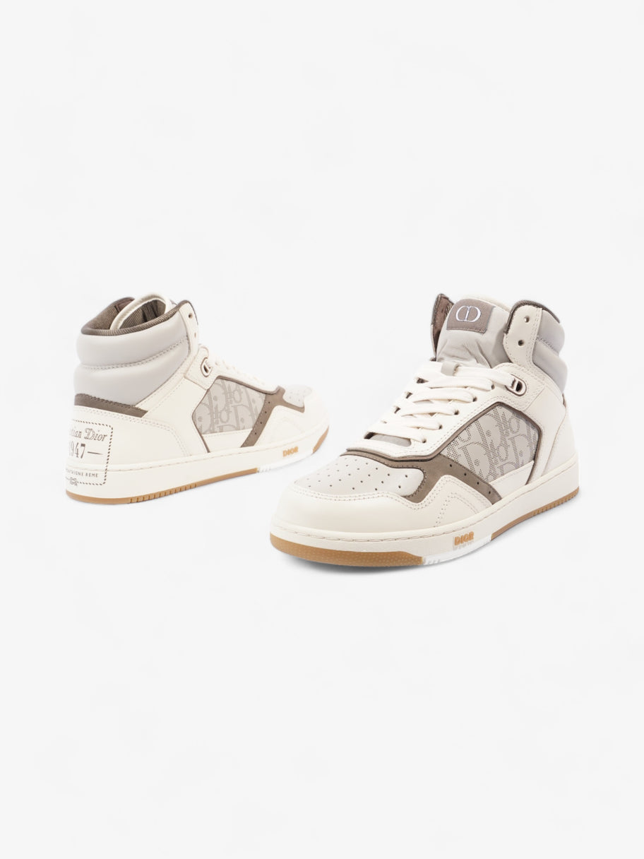 Christian Dior B27 High Top Sneakers  White / Grey / Brown Leather EU 40 UK 6 Image 9