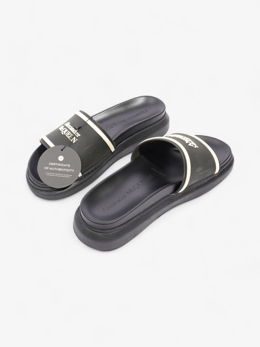 Alexander McQueen Logo Embossed Slides Black / White Rubber EU 38 UK 5 Image 10