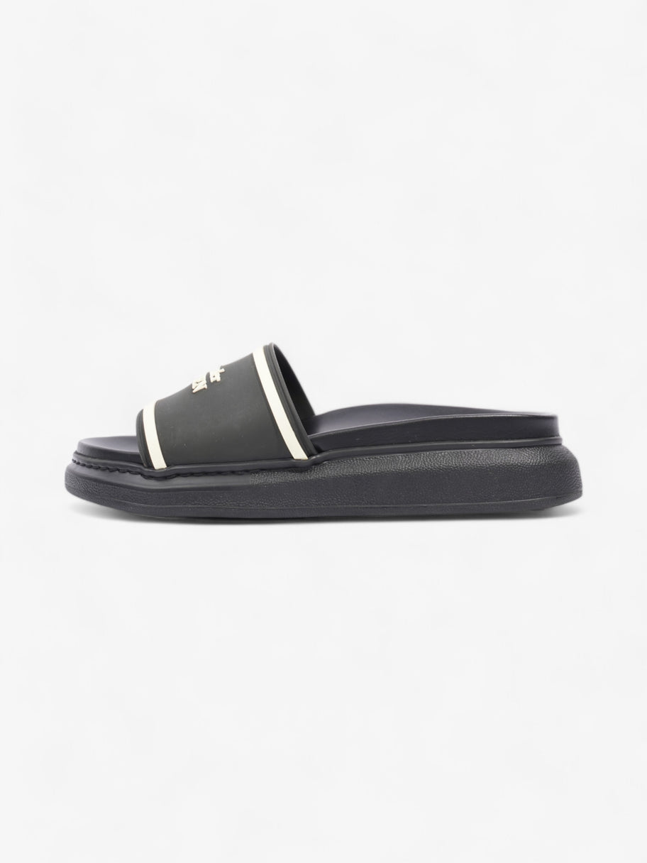 Alexander McQueen Logo Embossed Slides Black / White Rubber EU 38 UK 5 Image 5