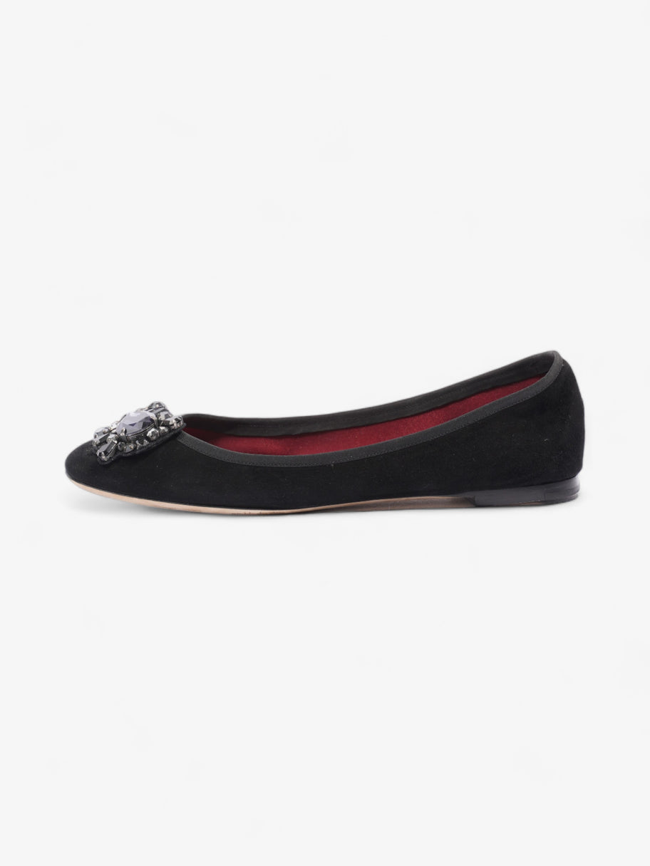 Chloe Embellished Ballet Pumps Black Suede EU 39 UK 6 Image 5