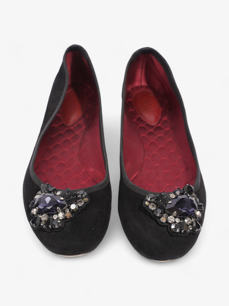 Chloe Embellished Ballet Pumps Black Suede EU 39 UK 6 Image 9