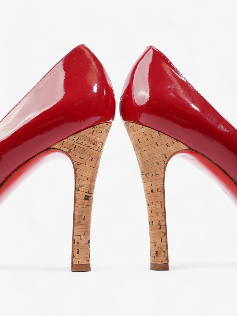 Christian Louboutin Cork Platform Heels 110mm Red Patent Leather EU 39 UK 6 Image 9